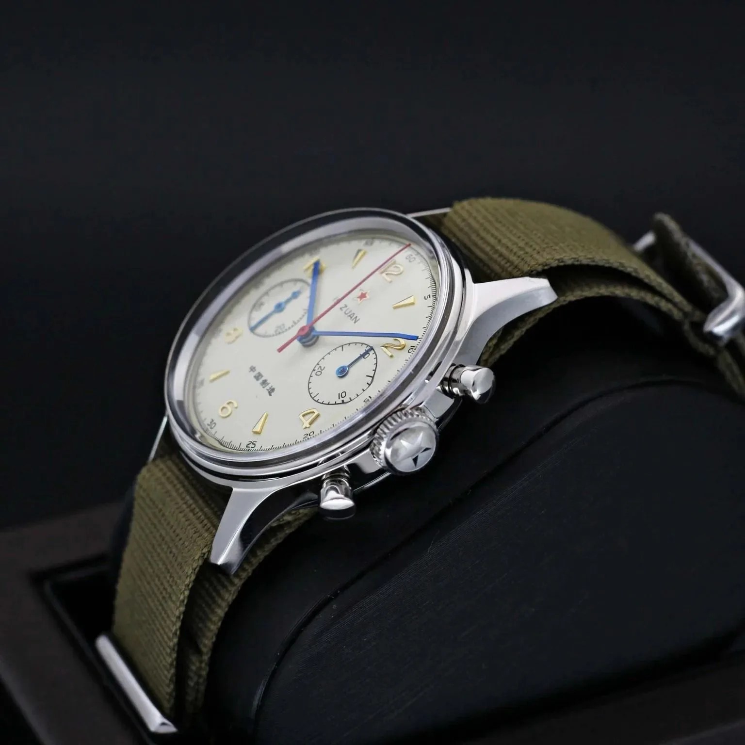 side of a chronograph watch