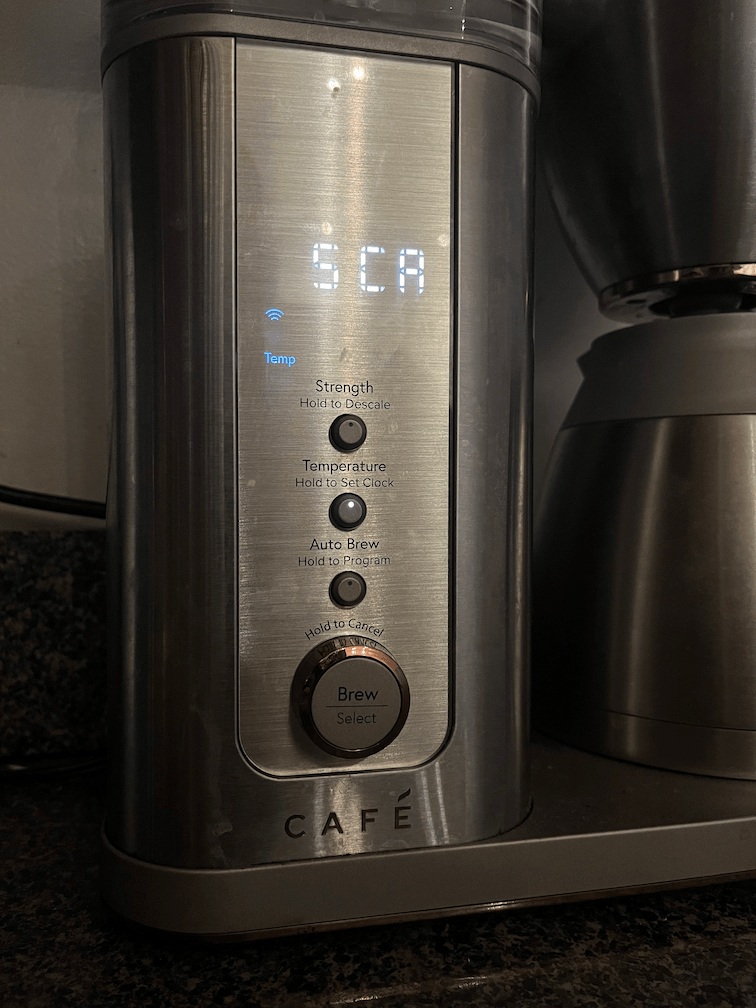 close up of cafe coffee maker