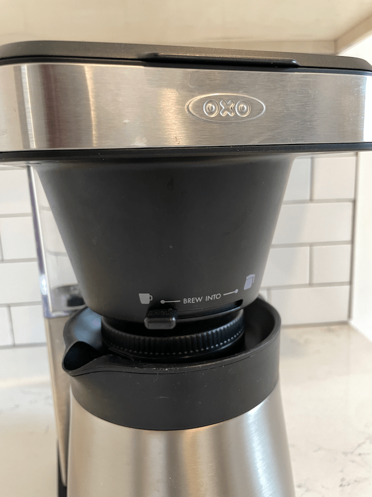 close up of oxo coffee maker