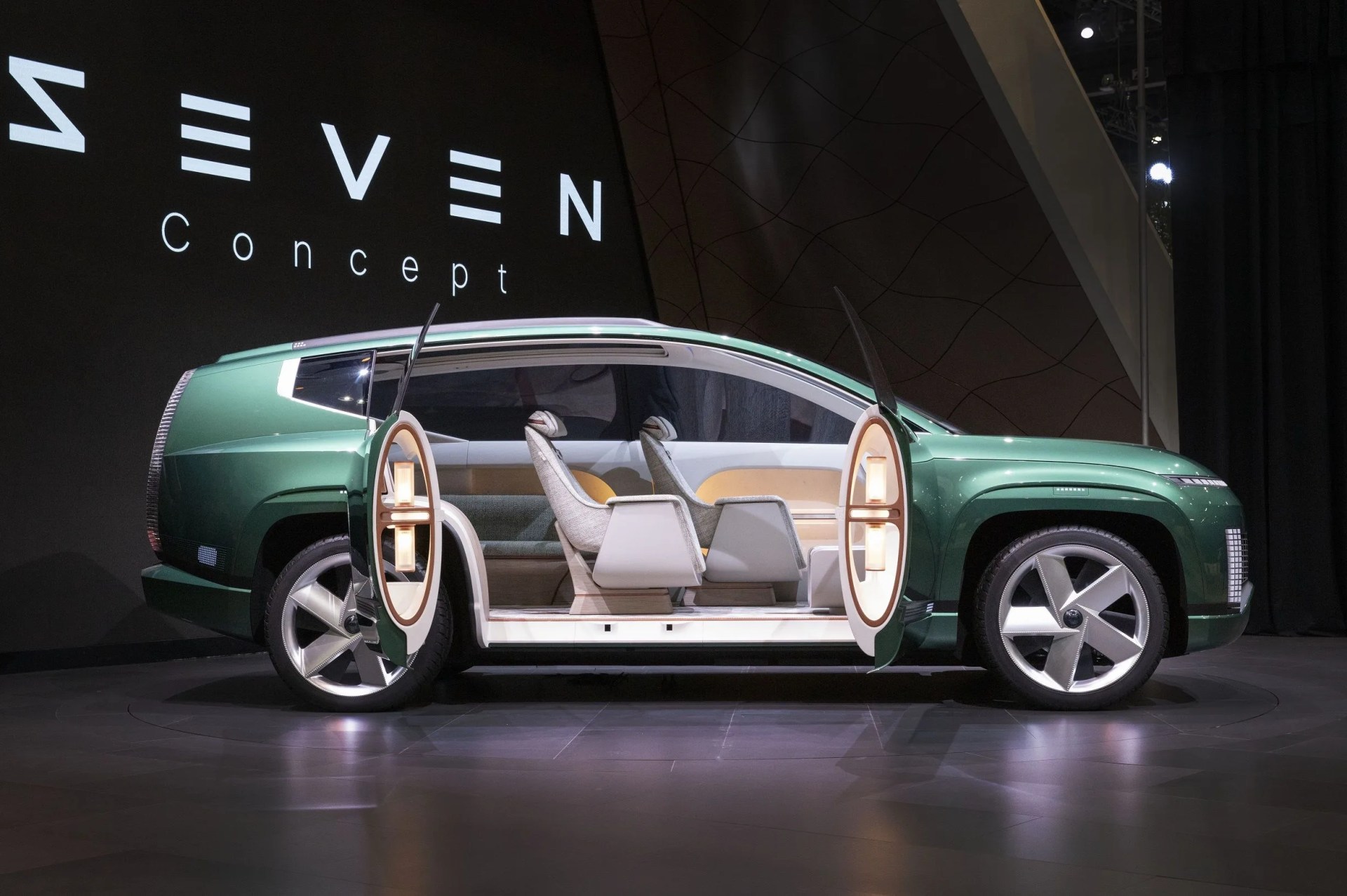 hyundai motor unveiled the seven all electric concept at automobility la, nov 17, 2021 seven captures hyundai motor’s future design and technology in the electric mobility era and hints at a new suv model coming to the ioniq family, the company’s dedicated battery electric vehicle bev brand seven’s interior suggests a premium and personalized lounge ambience and sports furnishings trimmed in sustainable materials to present a refined, eco friendly mobility experience that reflects the changing lifestyles of its customers