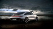 hyundai ioniq 6 parked on a beach