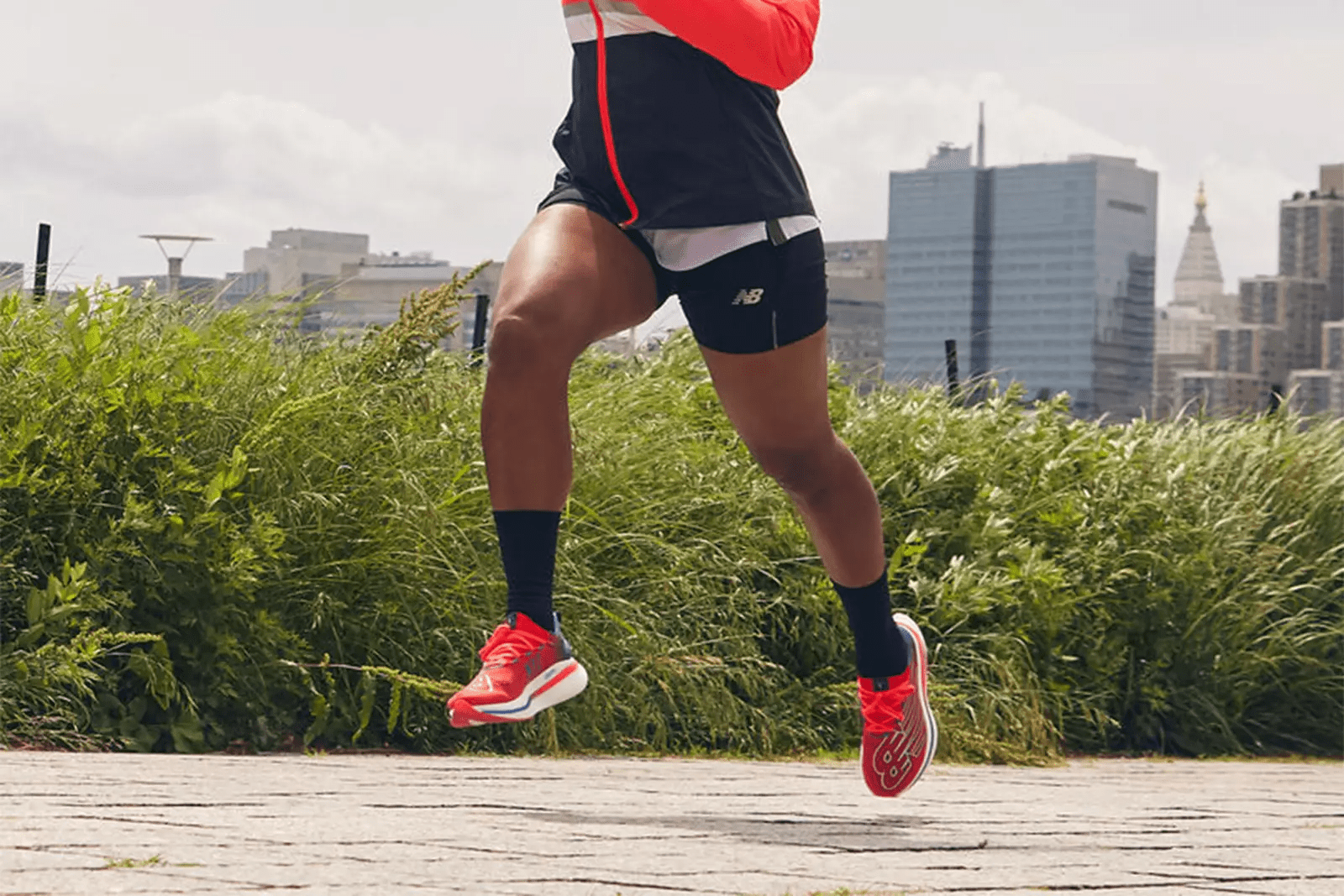 person running in new balance shoes