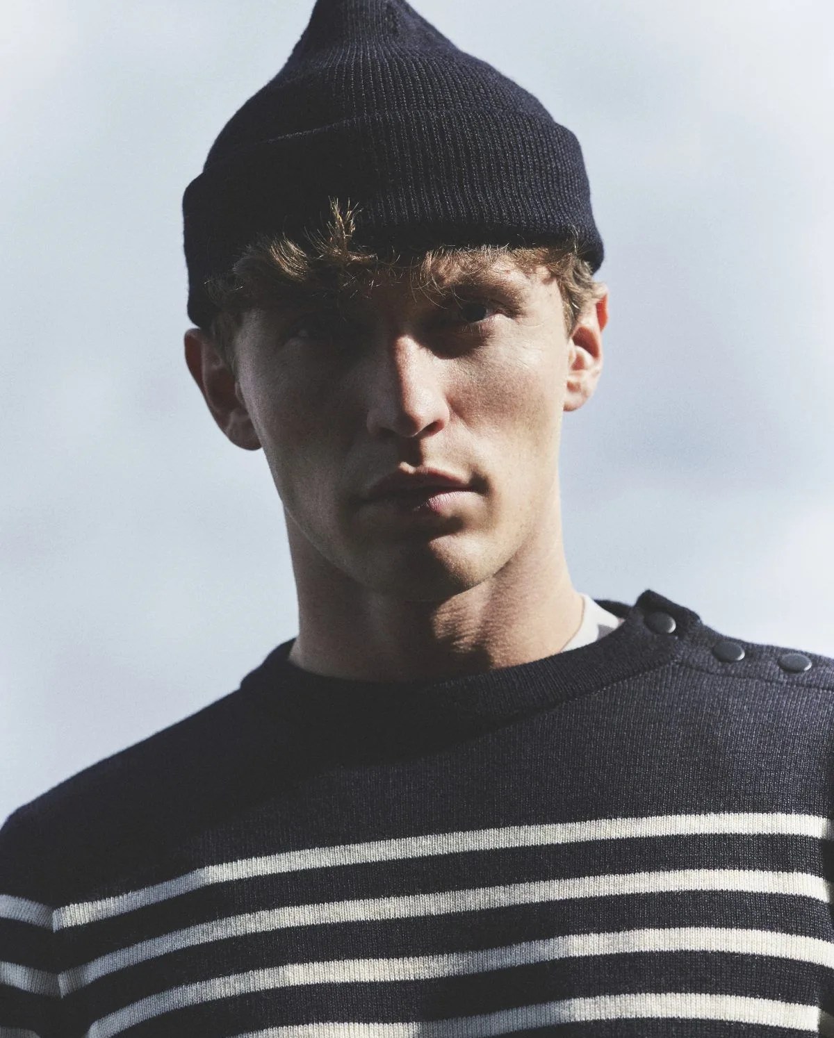 man wearing le minor x norse projects beanie