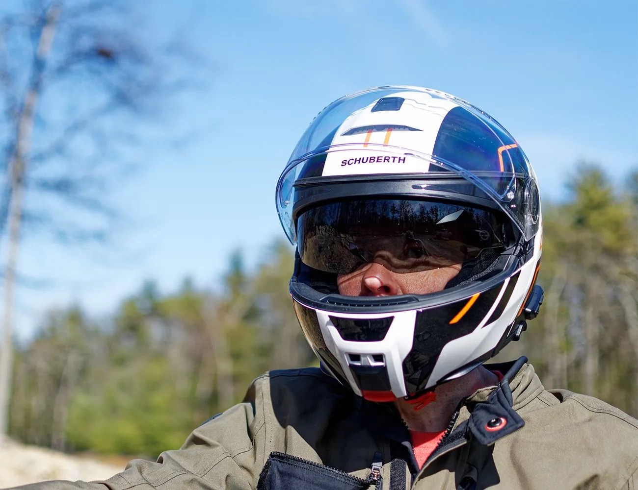 a man wearing a motorcycle helmet