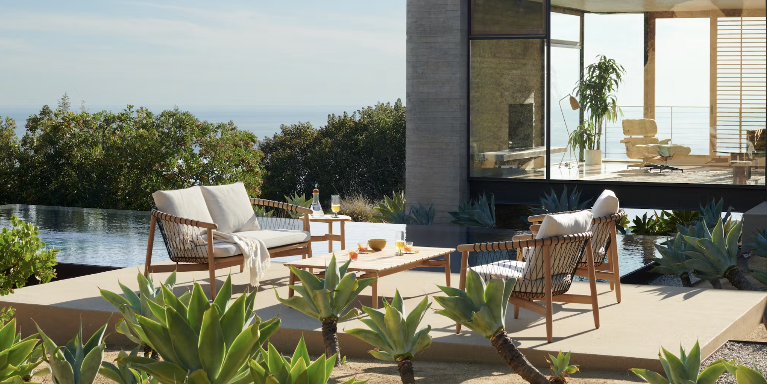 patio set on the water