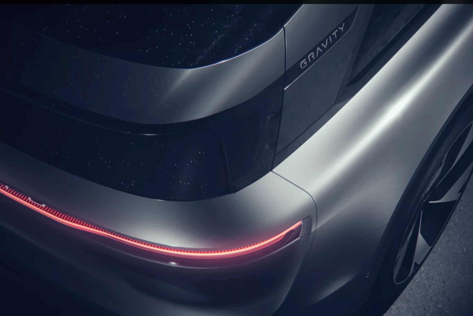 teaser image of lucid gravity suv