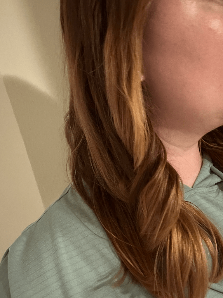 hair eight hours after it was styled with the shark flexstyle