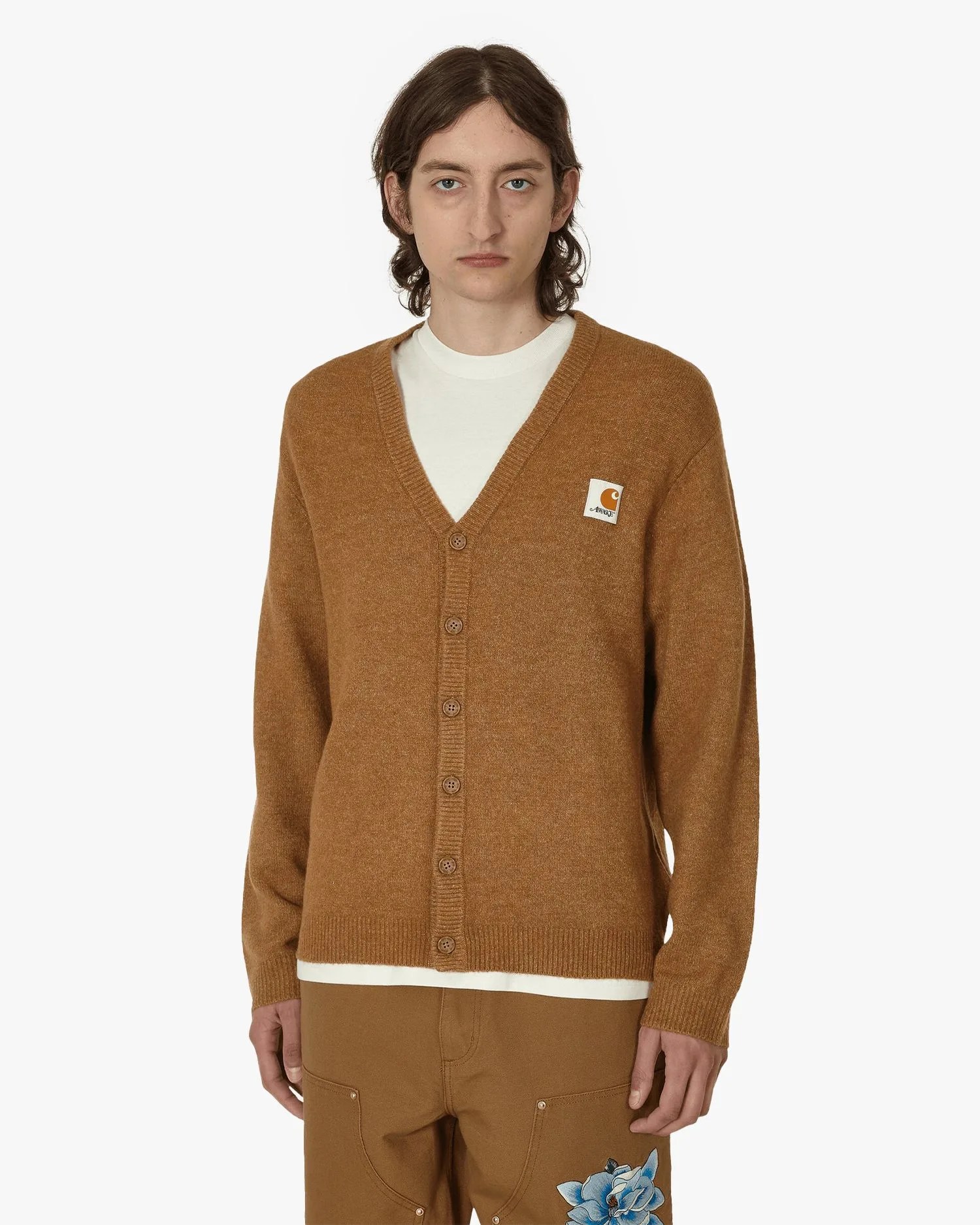 awake ny carhartt wip cardigan hamilton brown