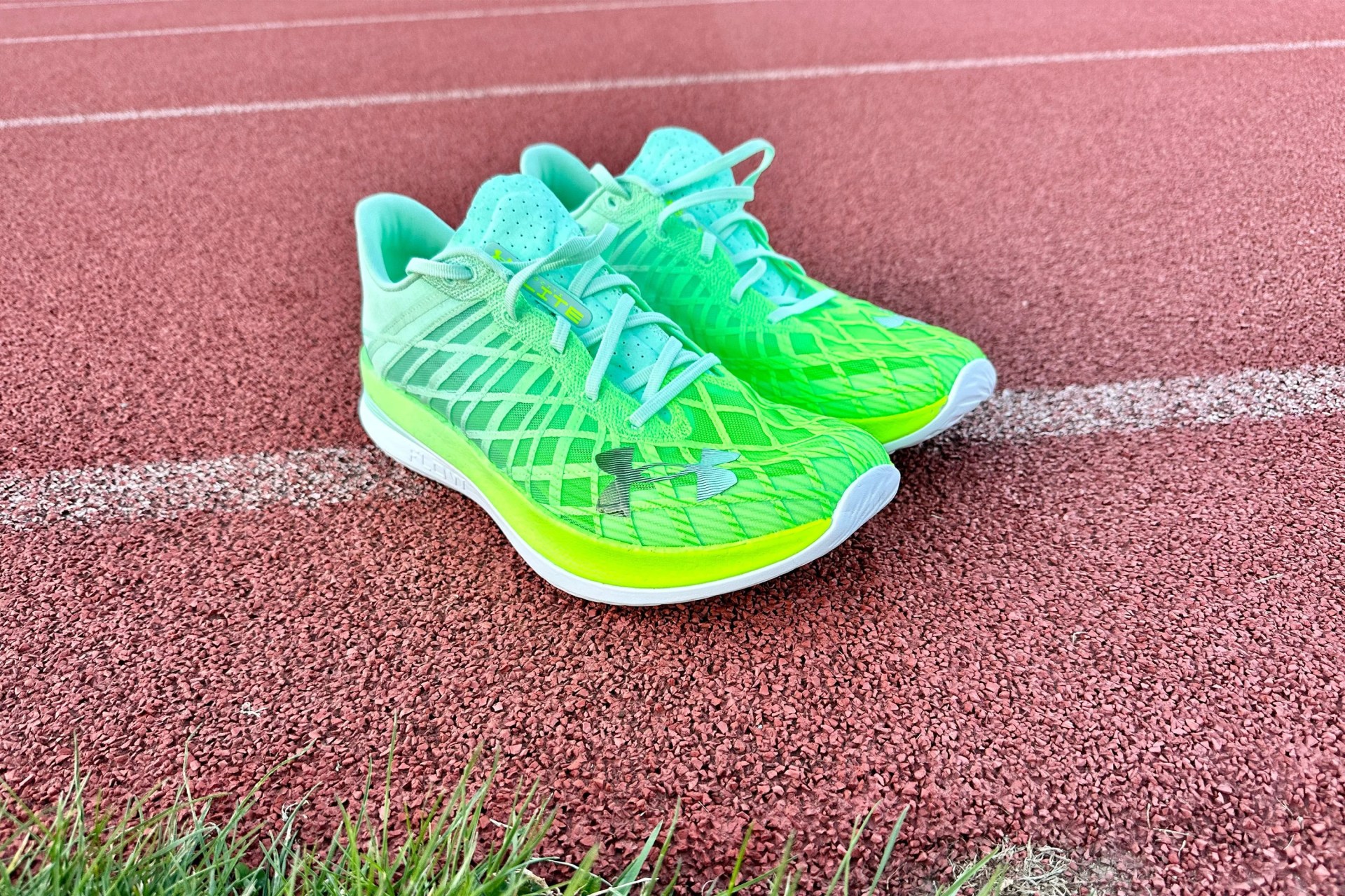 under armour shoes on a track