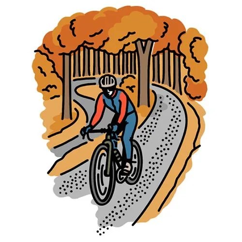 man biking