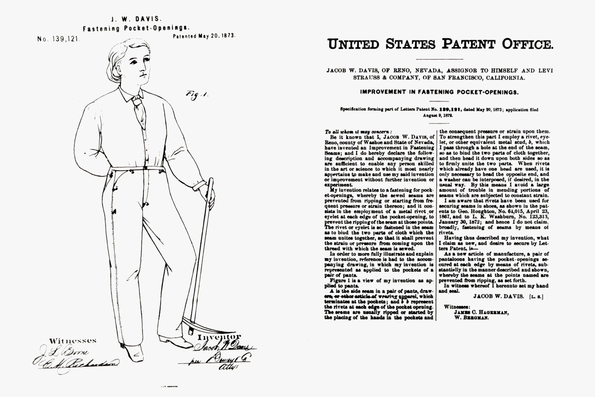 patent for levi jeans