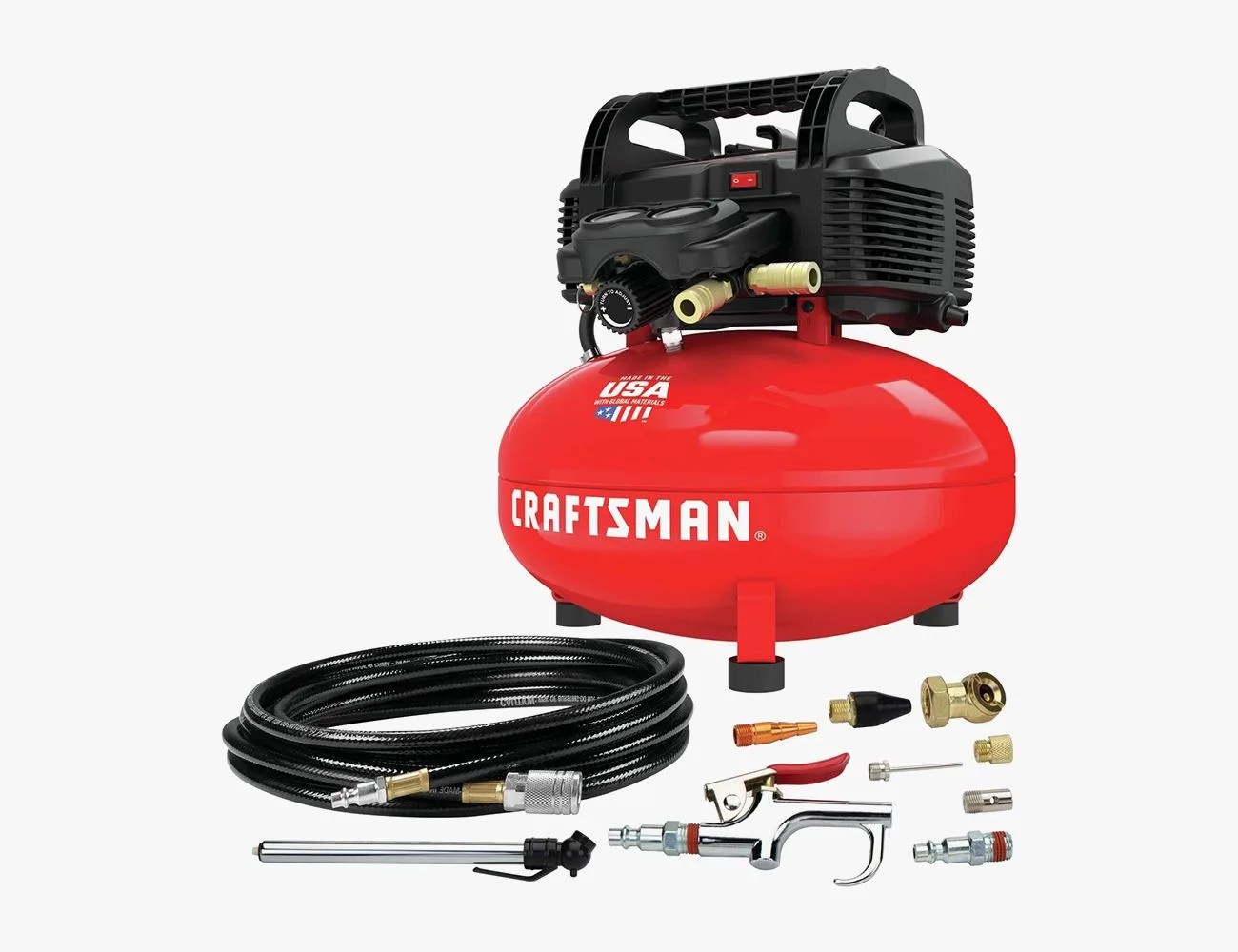 CRAFTSMAN Air Compressor, 6 Gallon, Pancake, Oil-Free with 13 Piece Accessory Kit (CMEC6150K)