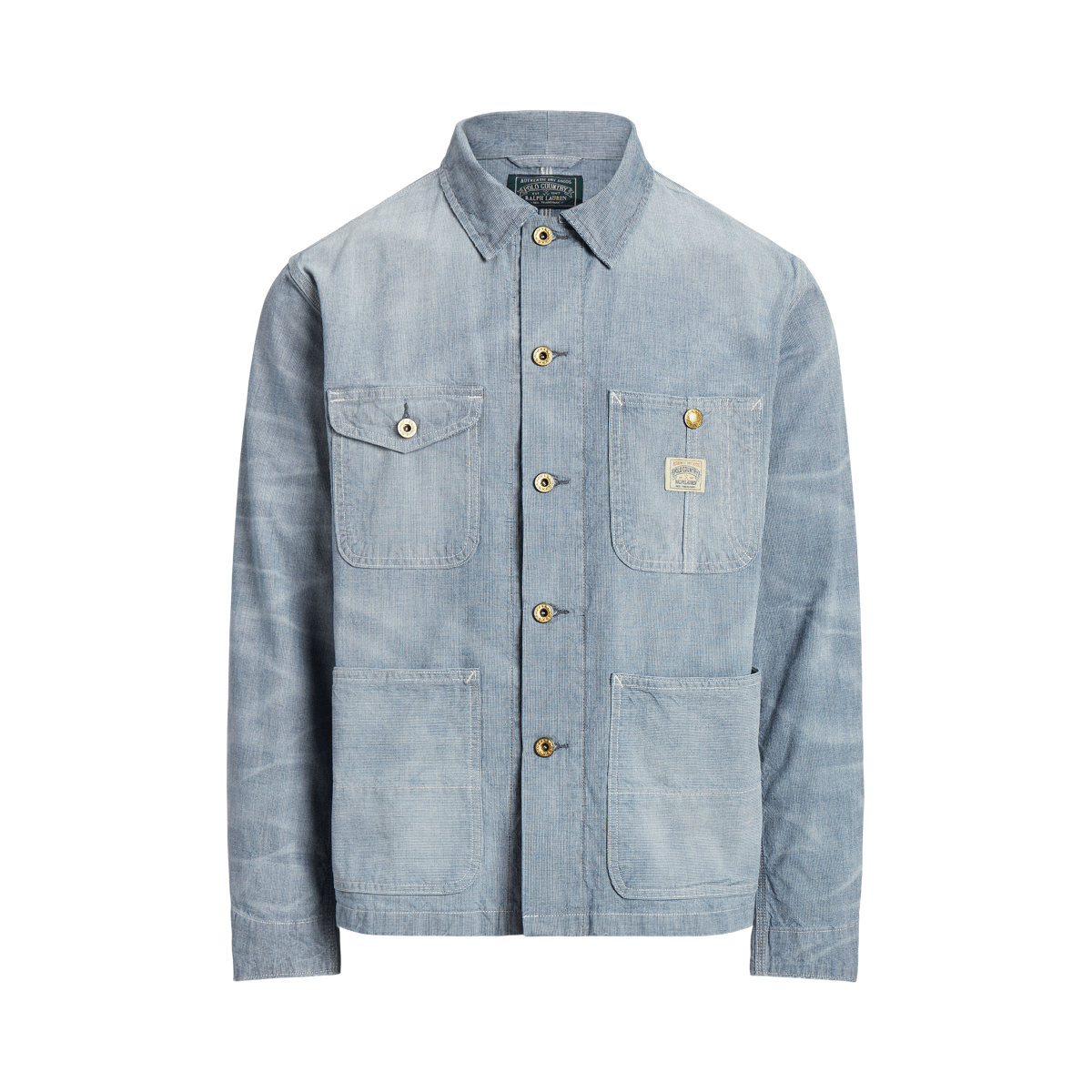Micro-Check Indigo Denim Jacket