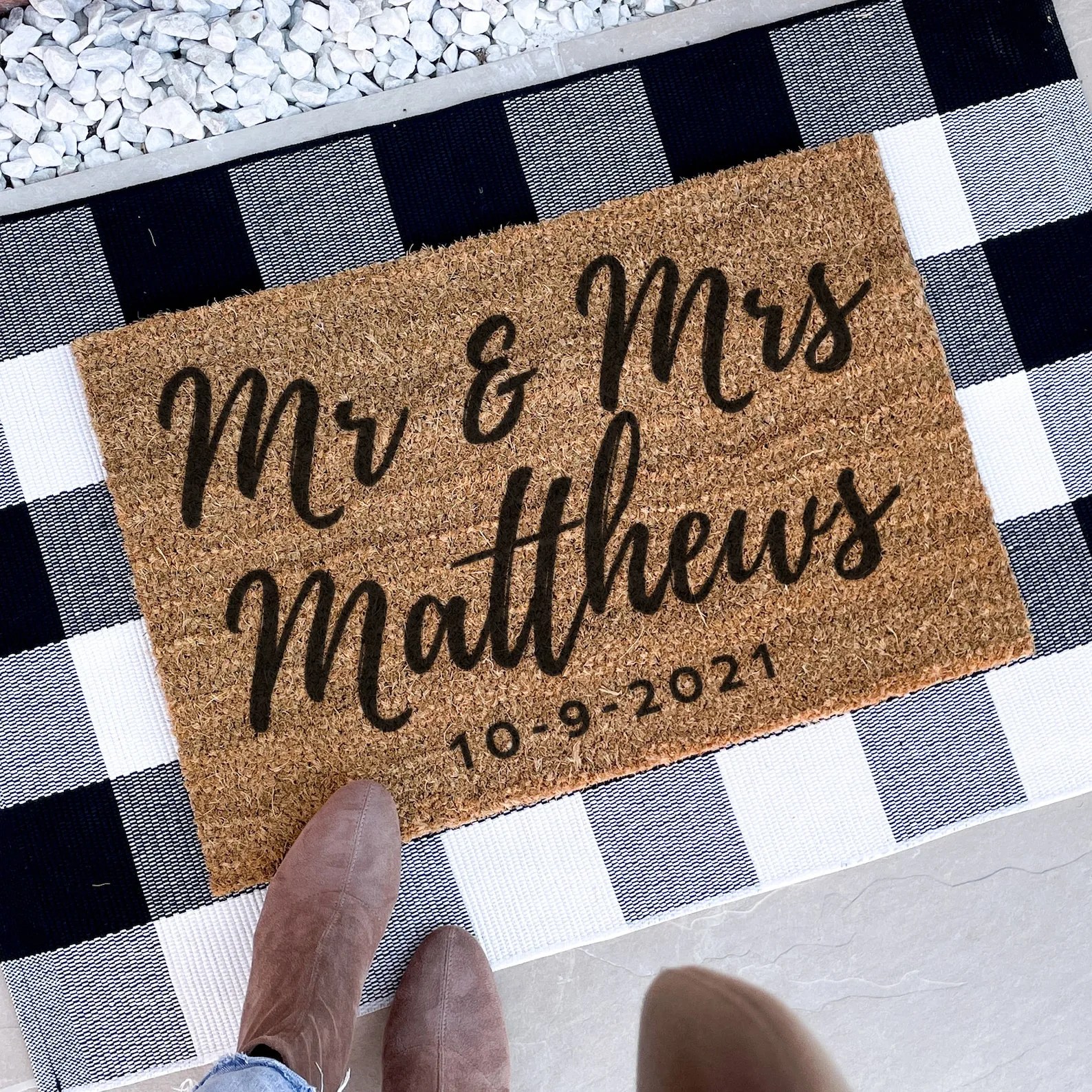 Personalised Mr And Mrs Door Mat, Personalized Door Mat, Custom Door Mat, Housewarming Gift, New Home Gift, Wedding Gift, Welcome Doormat