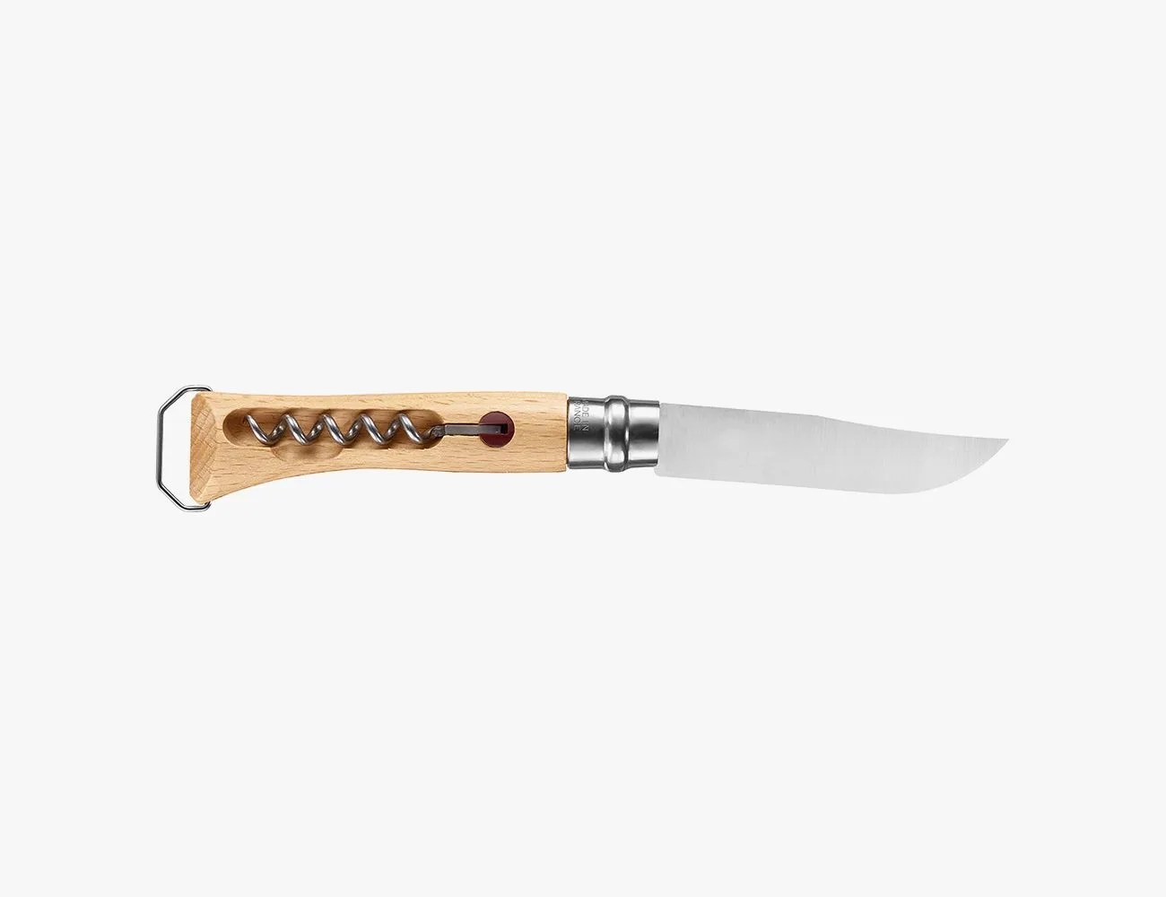 Opinel No.10 Corkscrew Stainless Steel Folding Knife with Bottle Opener