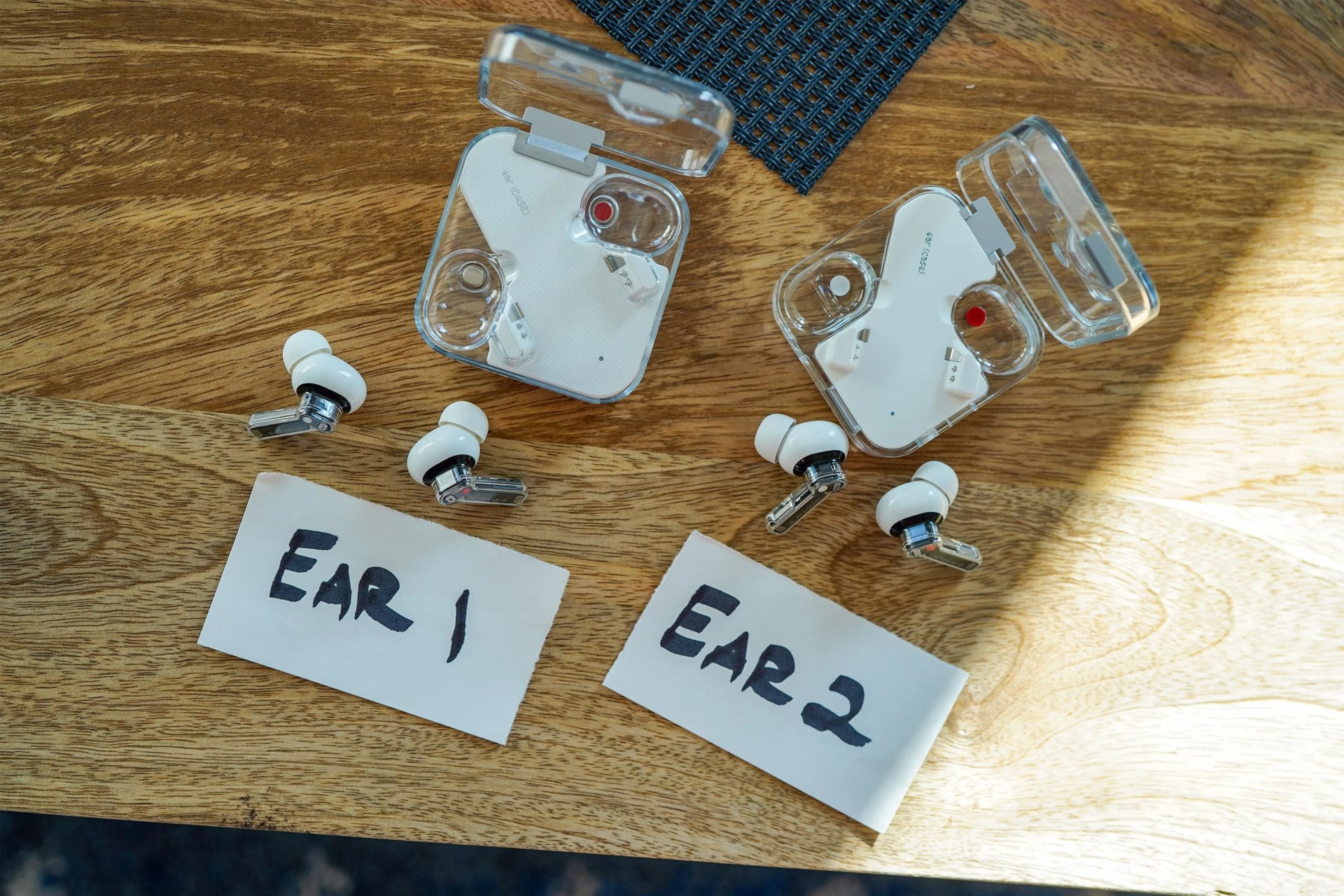 nothing ear 2 on a table