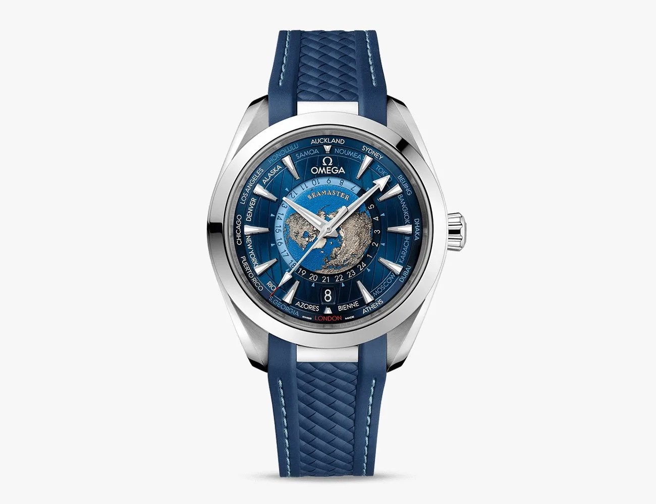 aqua terra 150m co axial master chronometer gmt worldtimer 43 mm