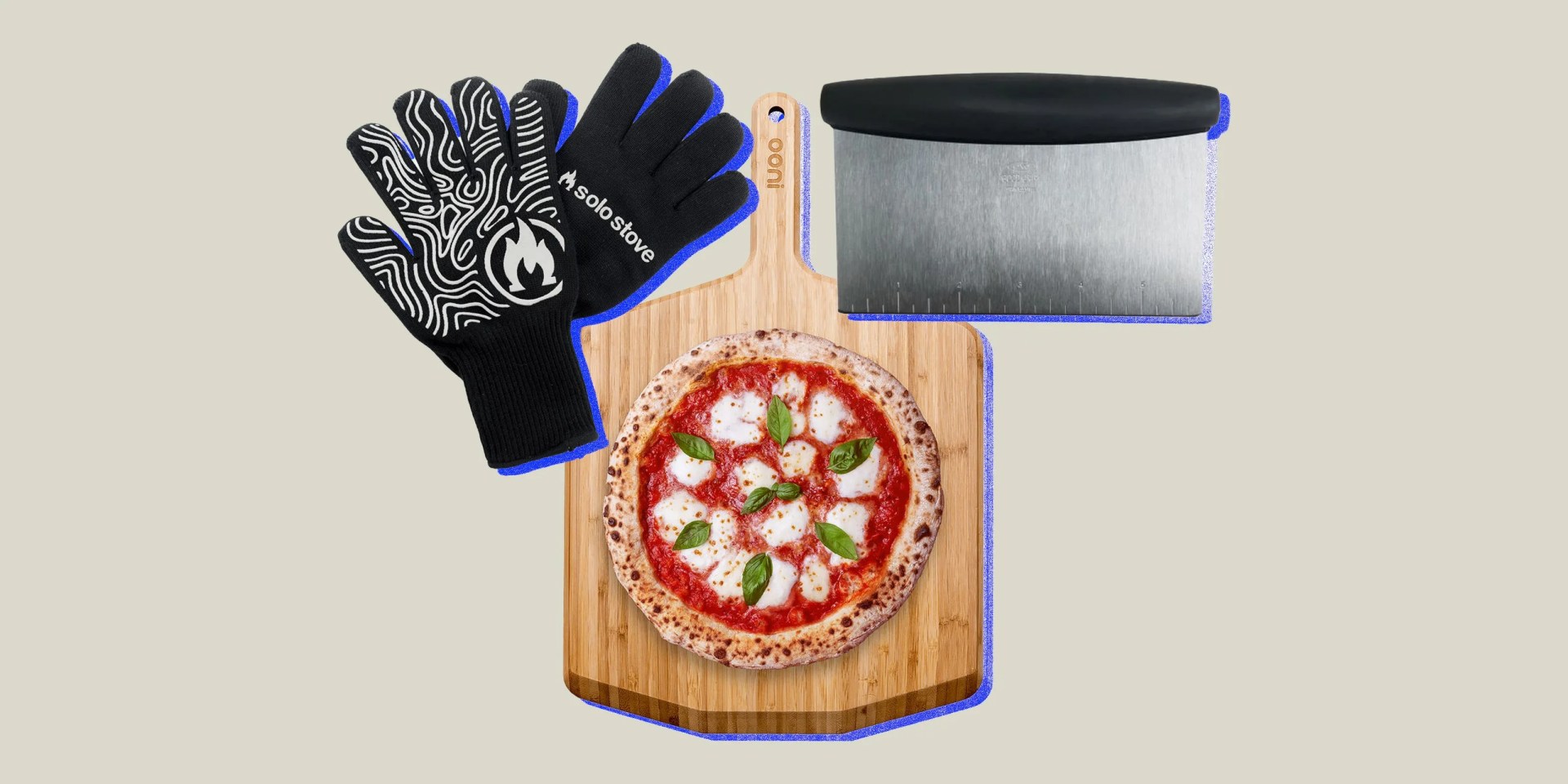 collage of pizza accessories