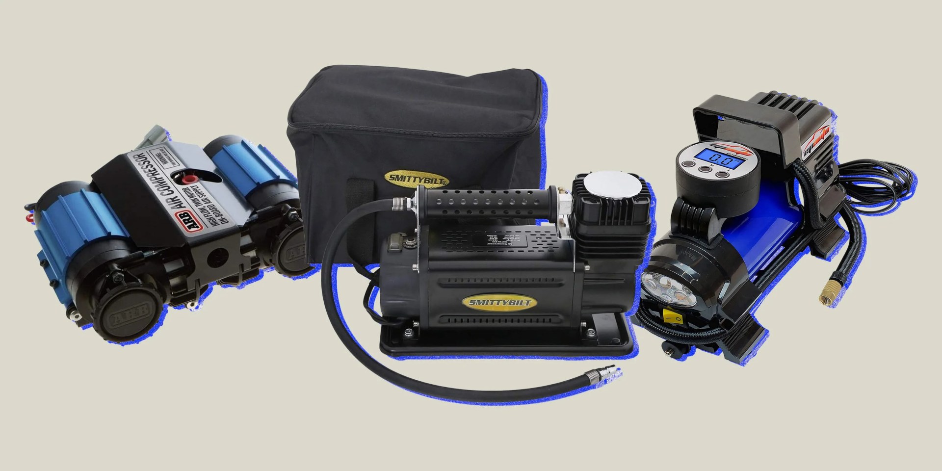 collage of 3 portable tire inflators