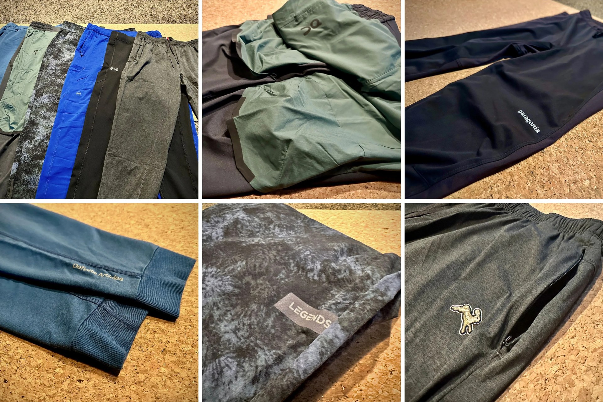 collage of running pants