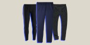 collage of three pants