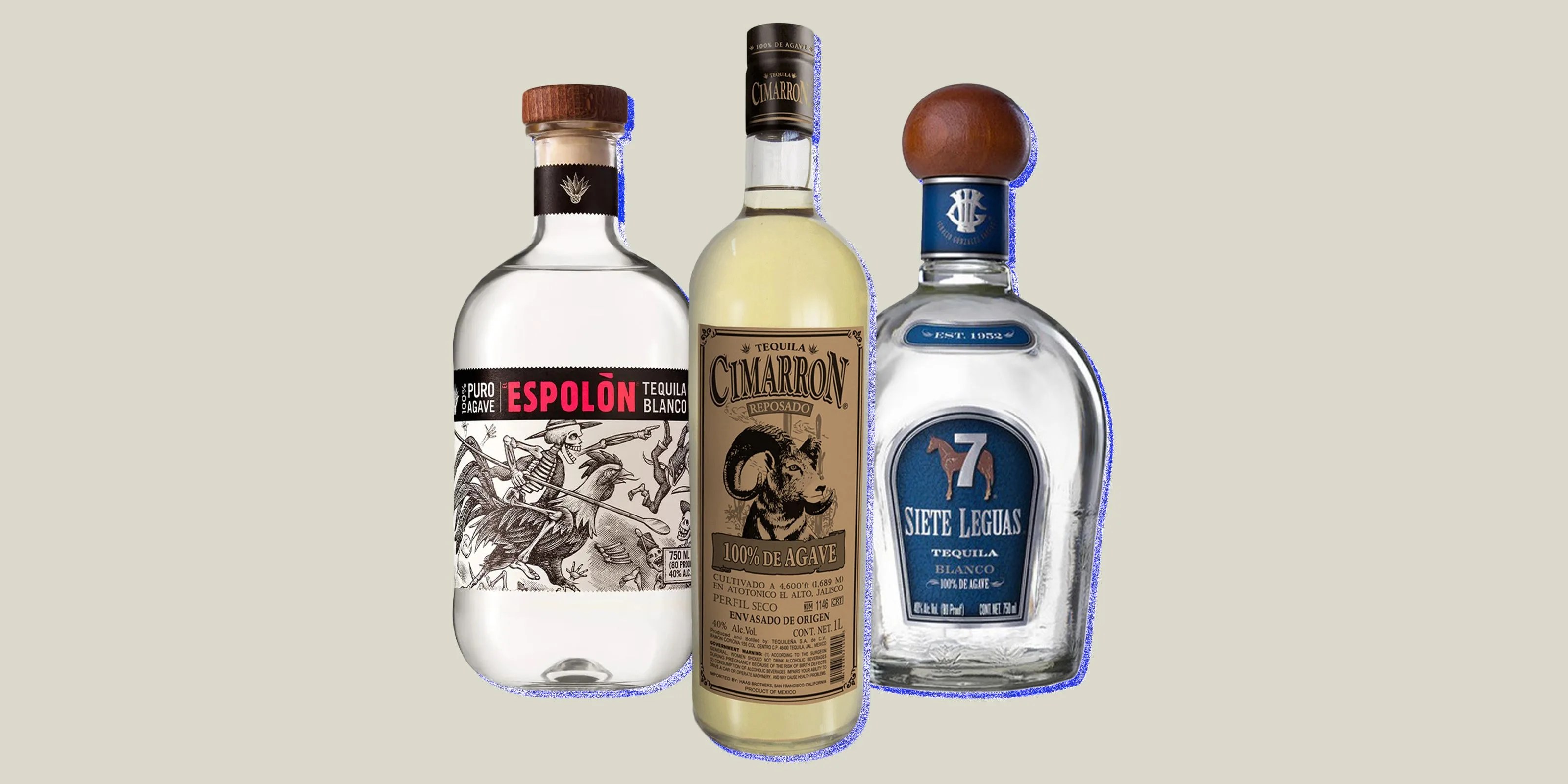 collage of three tequilas
