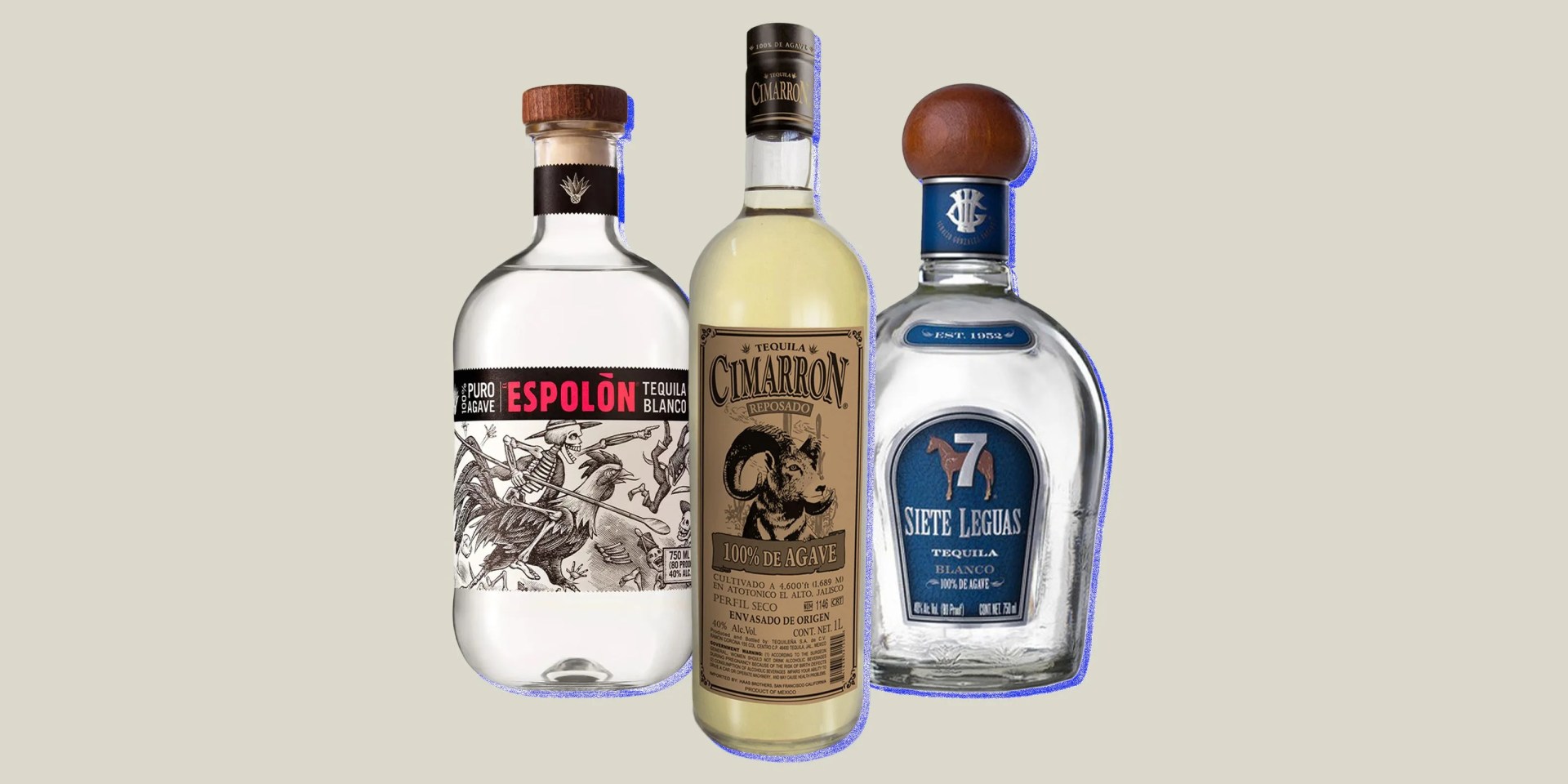 collage of three tequilas