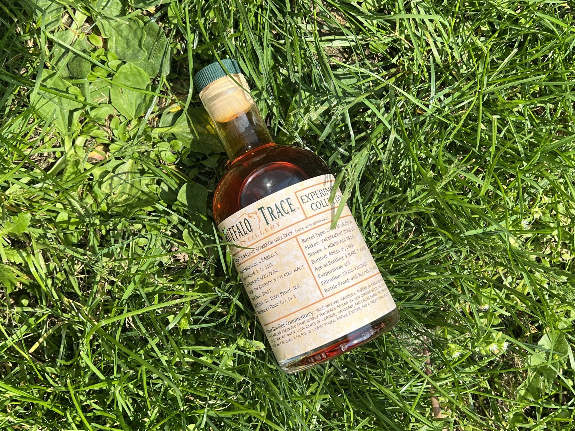 a bottle of buffalo trace experimental peated bourbon