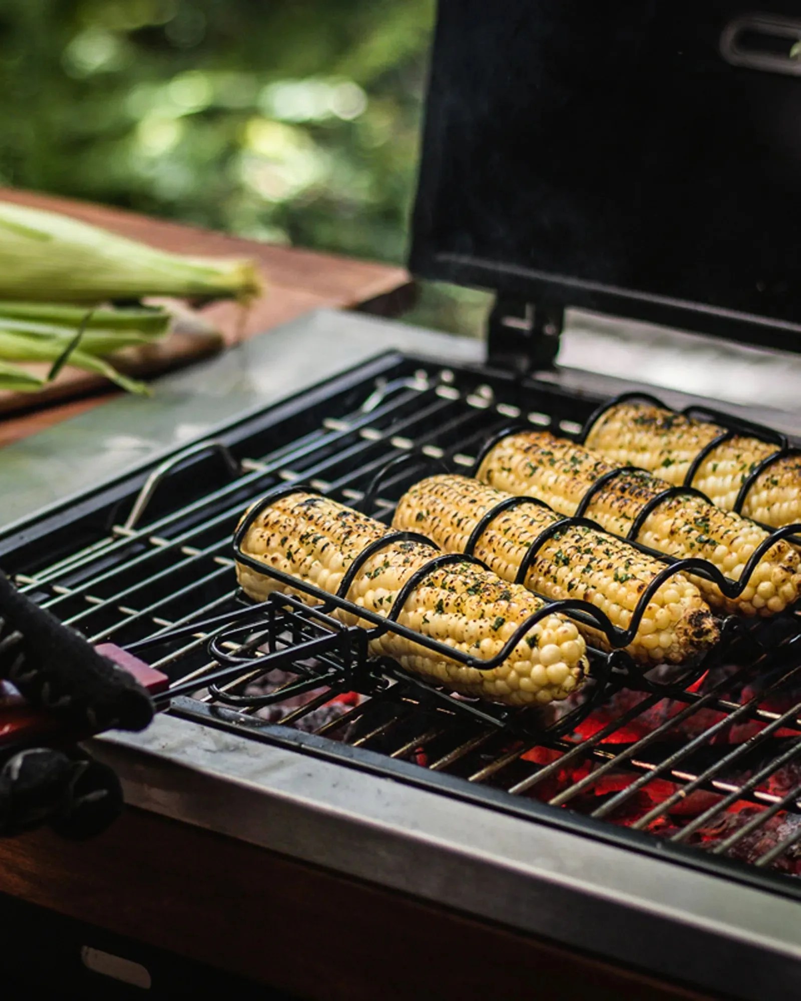 corn grilling basket charcoal companion