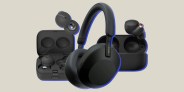 collage of sony wireless headphones and ear buds