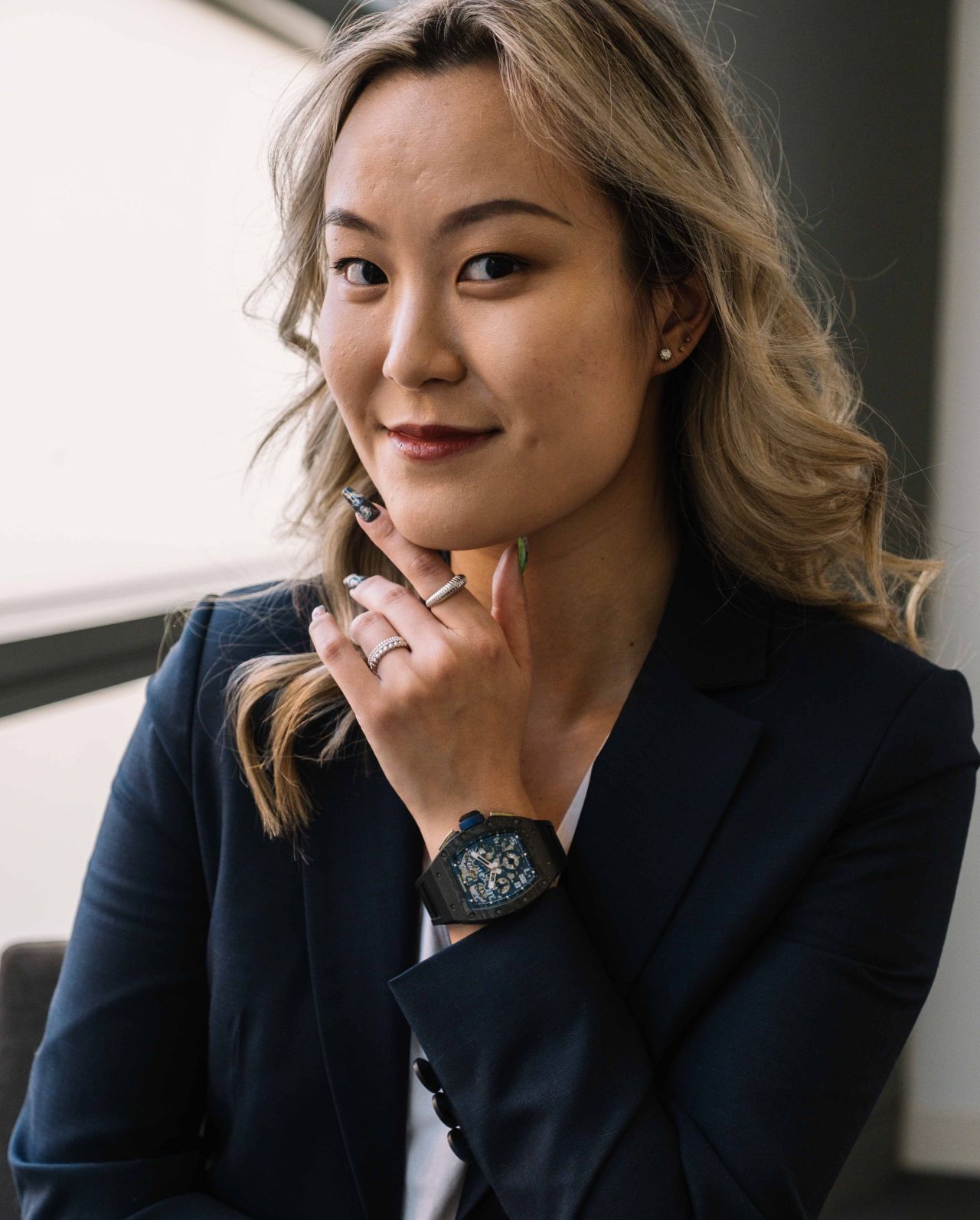 dana li wearing a richard mille rm011 felipe massa 10th anniversary from the sothebys december fine watches auction