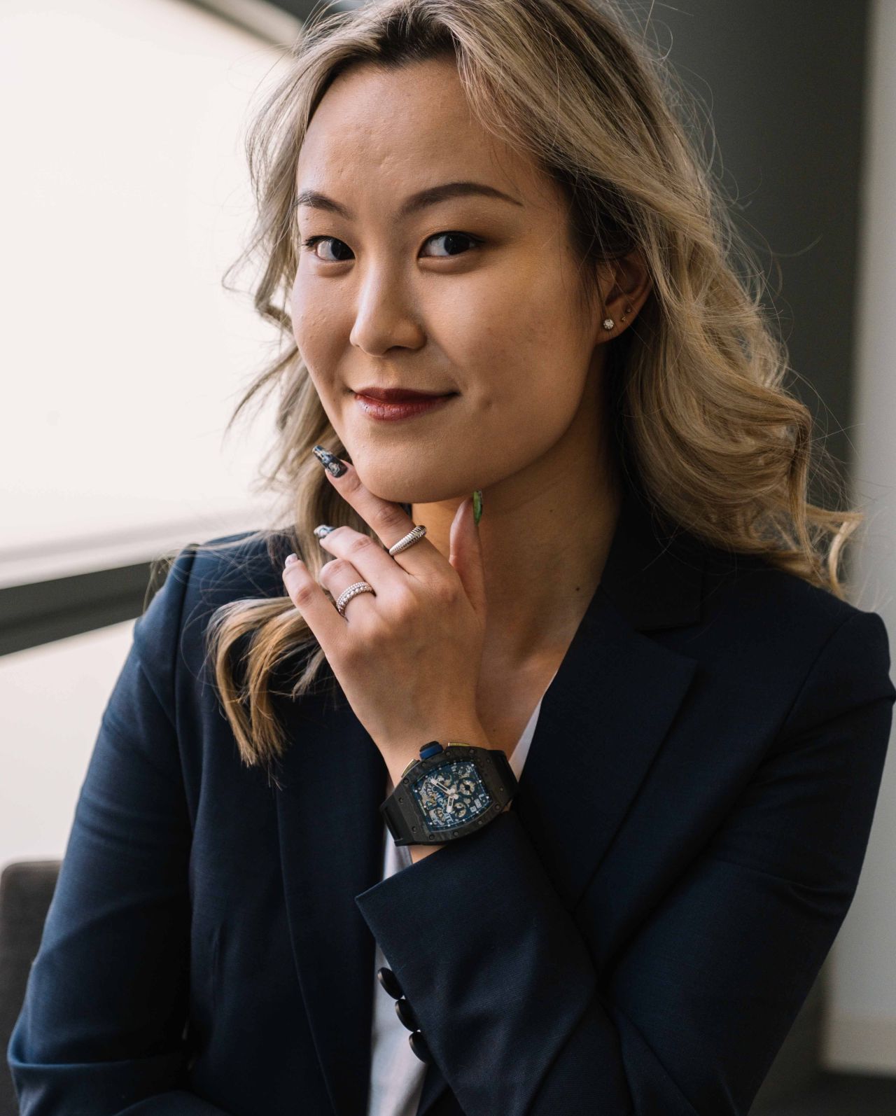 dana li wearing a richard mille rm011 felipe massa 10th anniversary from the sothebys december fine watches auction