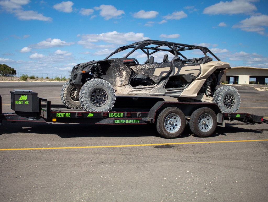 canam maverick x3 on trailer