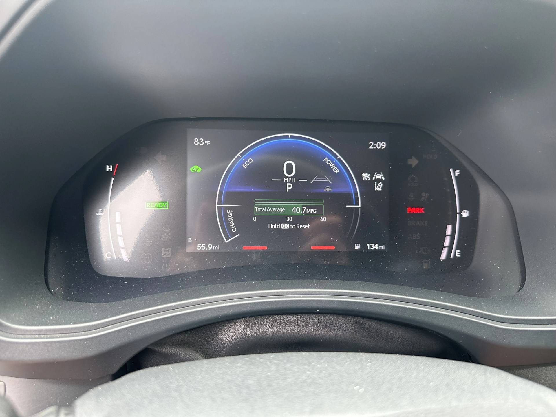 toyota grand highlander fuel economy readout