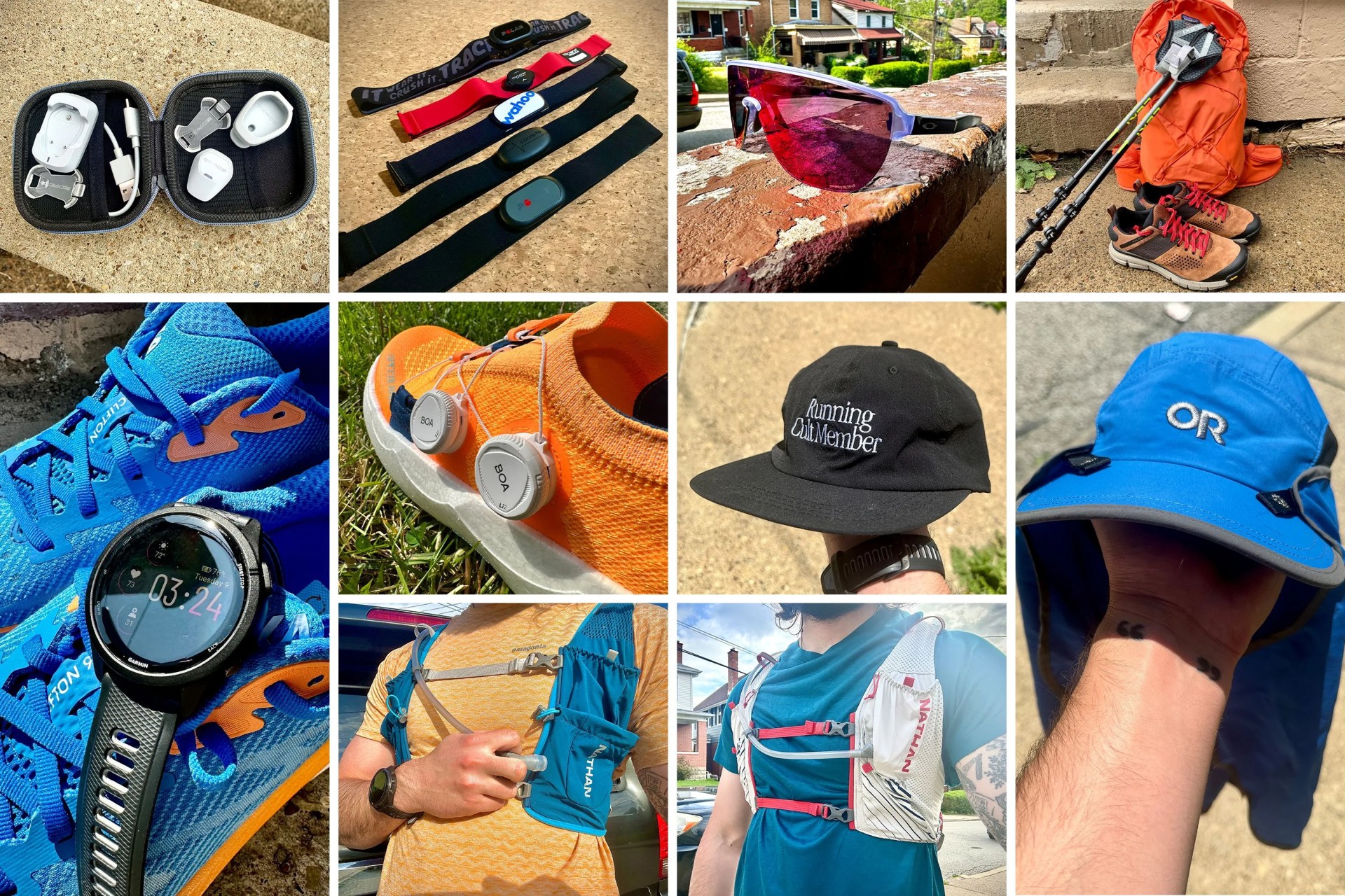 collage of fitness accessories