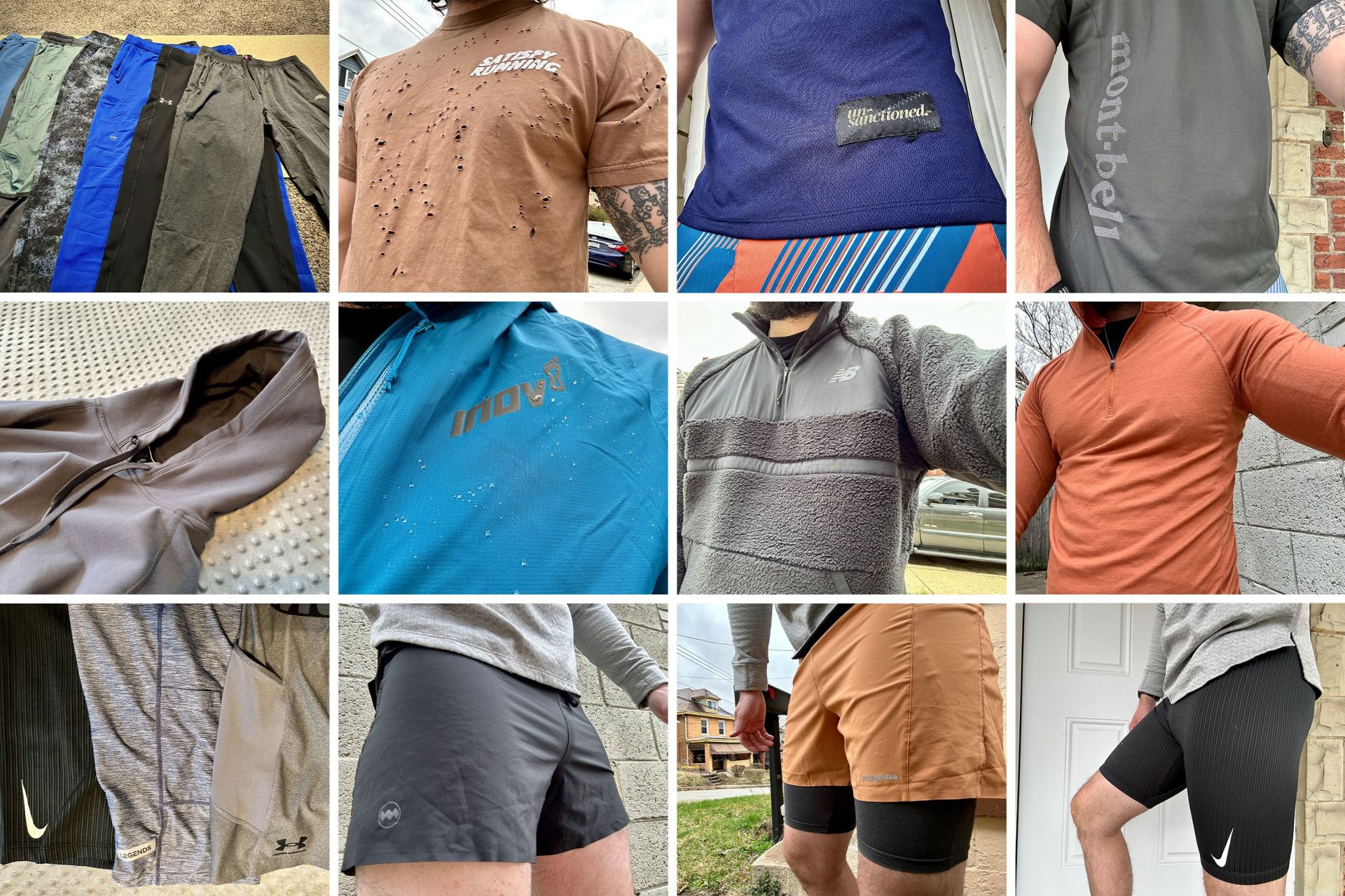 collage of running apparel