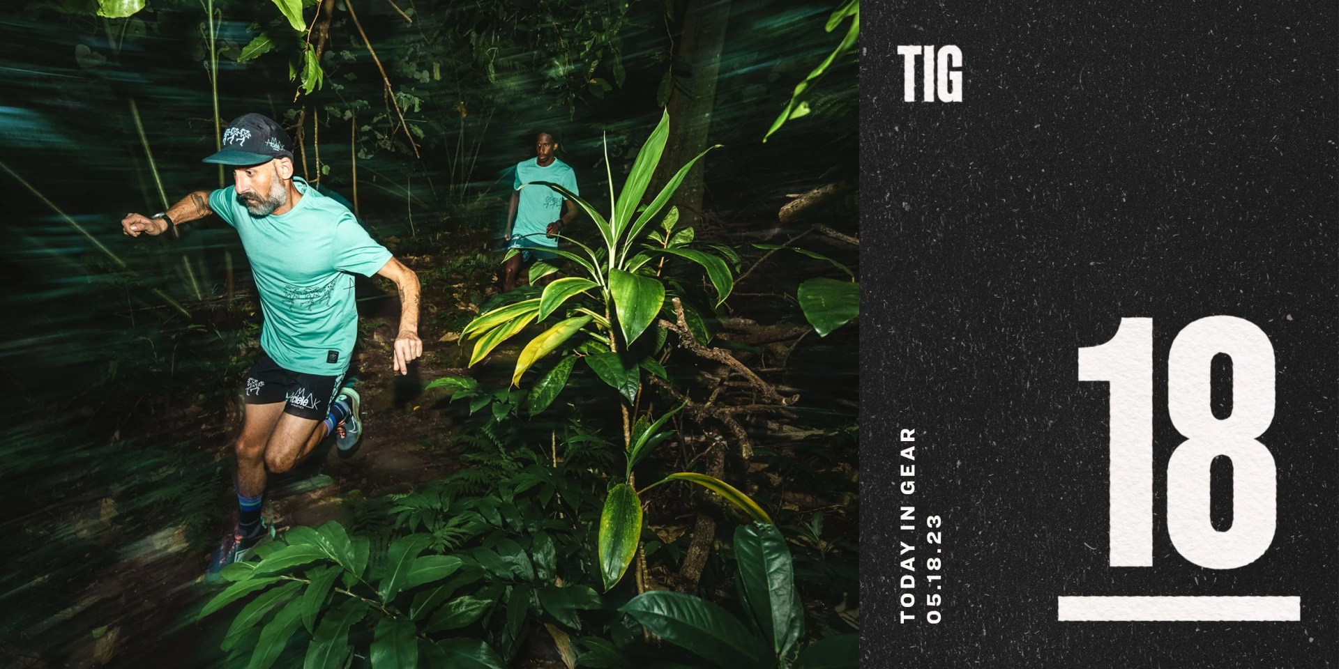 today in gear may 18 2023 men wearing roark ciele gear running through jungle