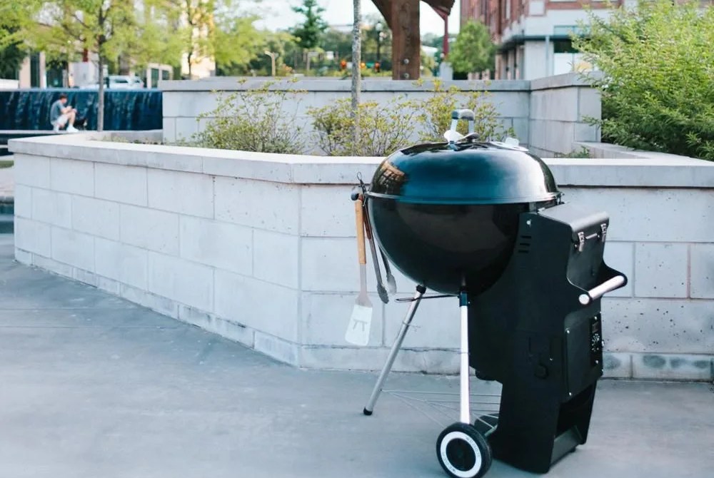 weber grill with spider 22 attachment