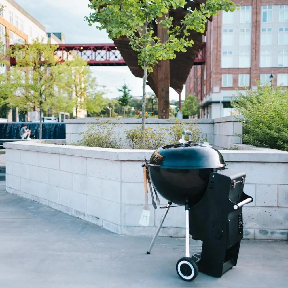 weber grill with spider 22 attachment