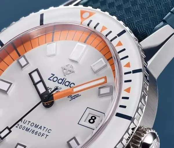 zodiac watch bezel detail