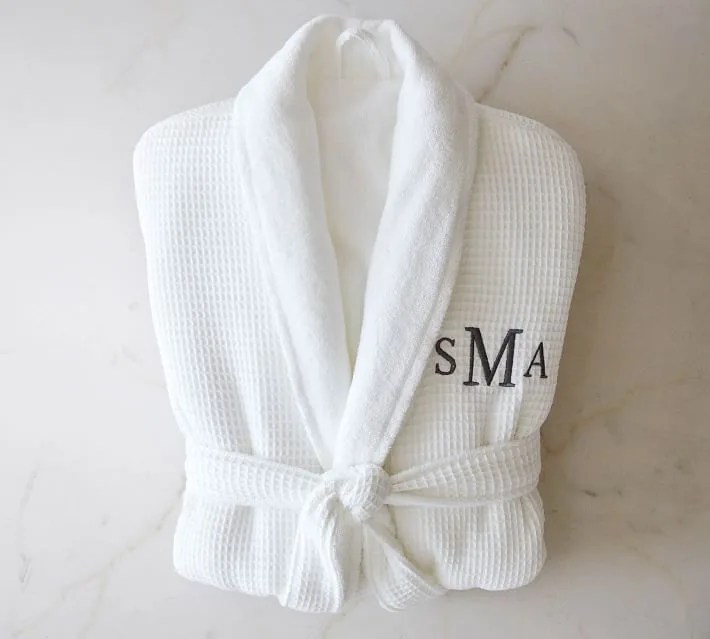 White Waffle Weave Resort Robe