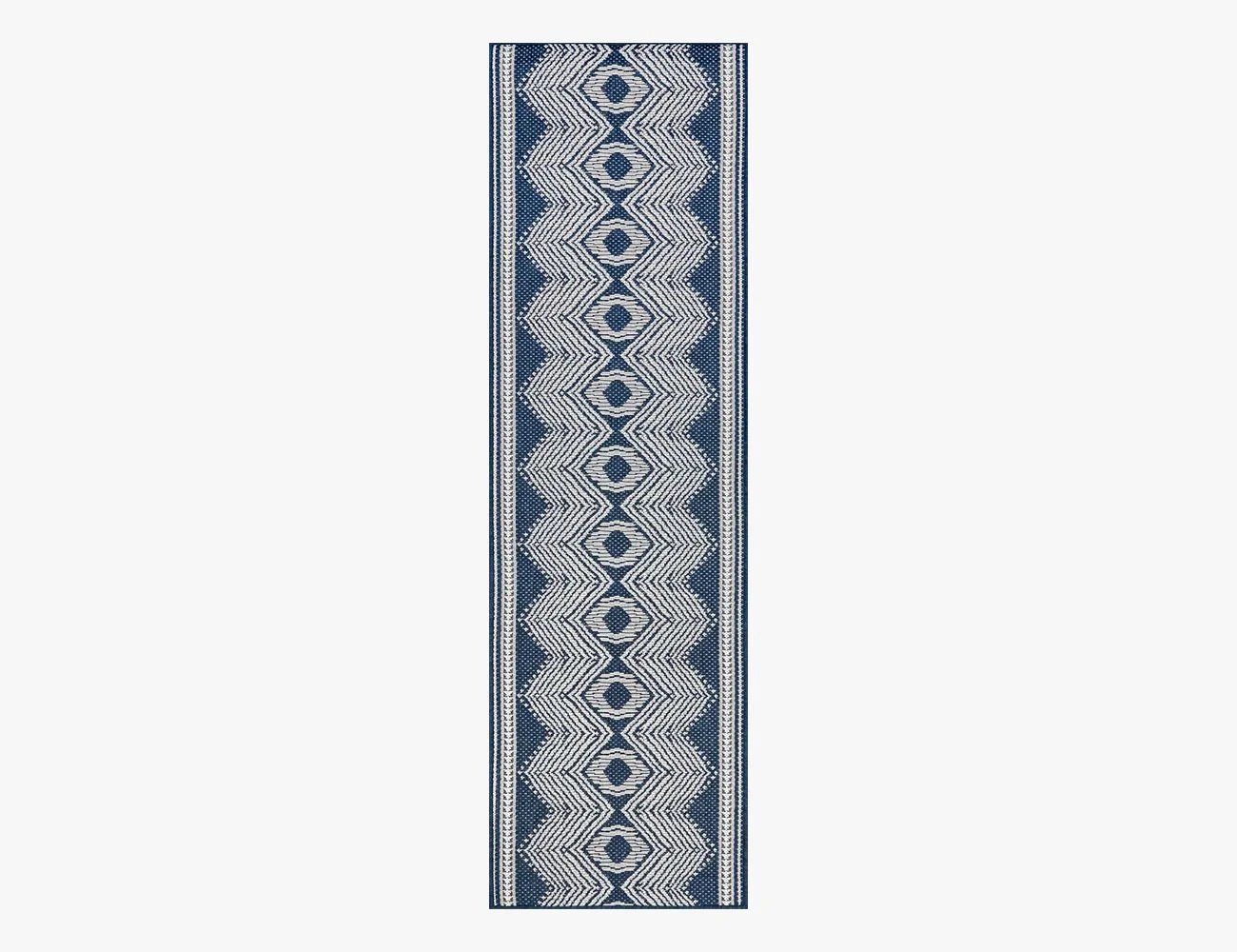 rugs usa navy iris totem indooroutdoor flatweave runner