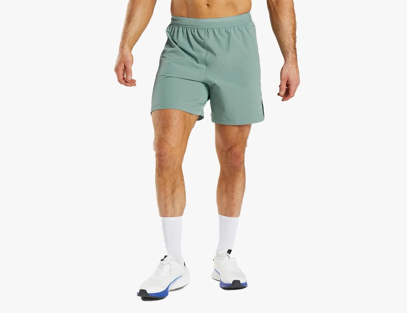 a man wearing gym shorts