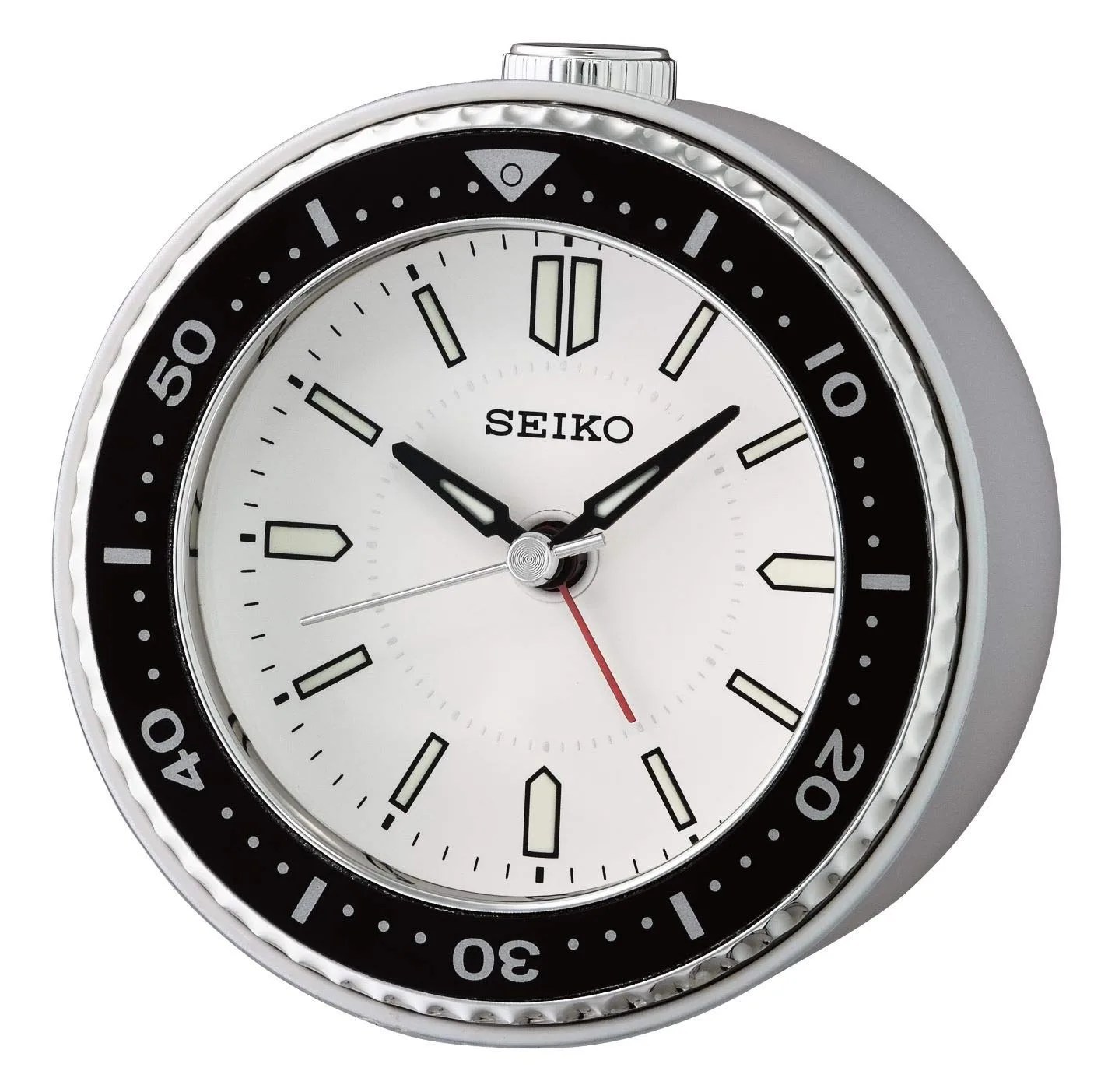 seiko mai bedroom alarm clock, silver