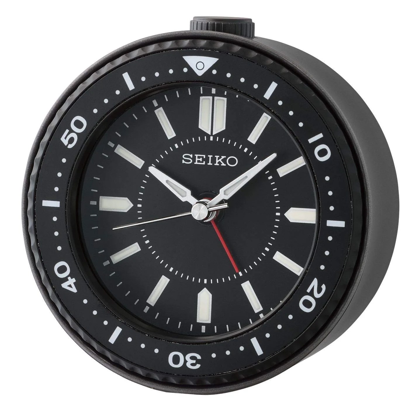 seiko mai bedroom alarm clock, black