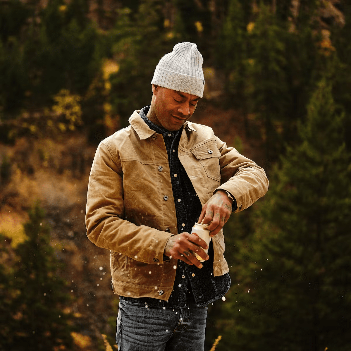 flint and tinder woollined waxed trucker jacket