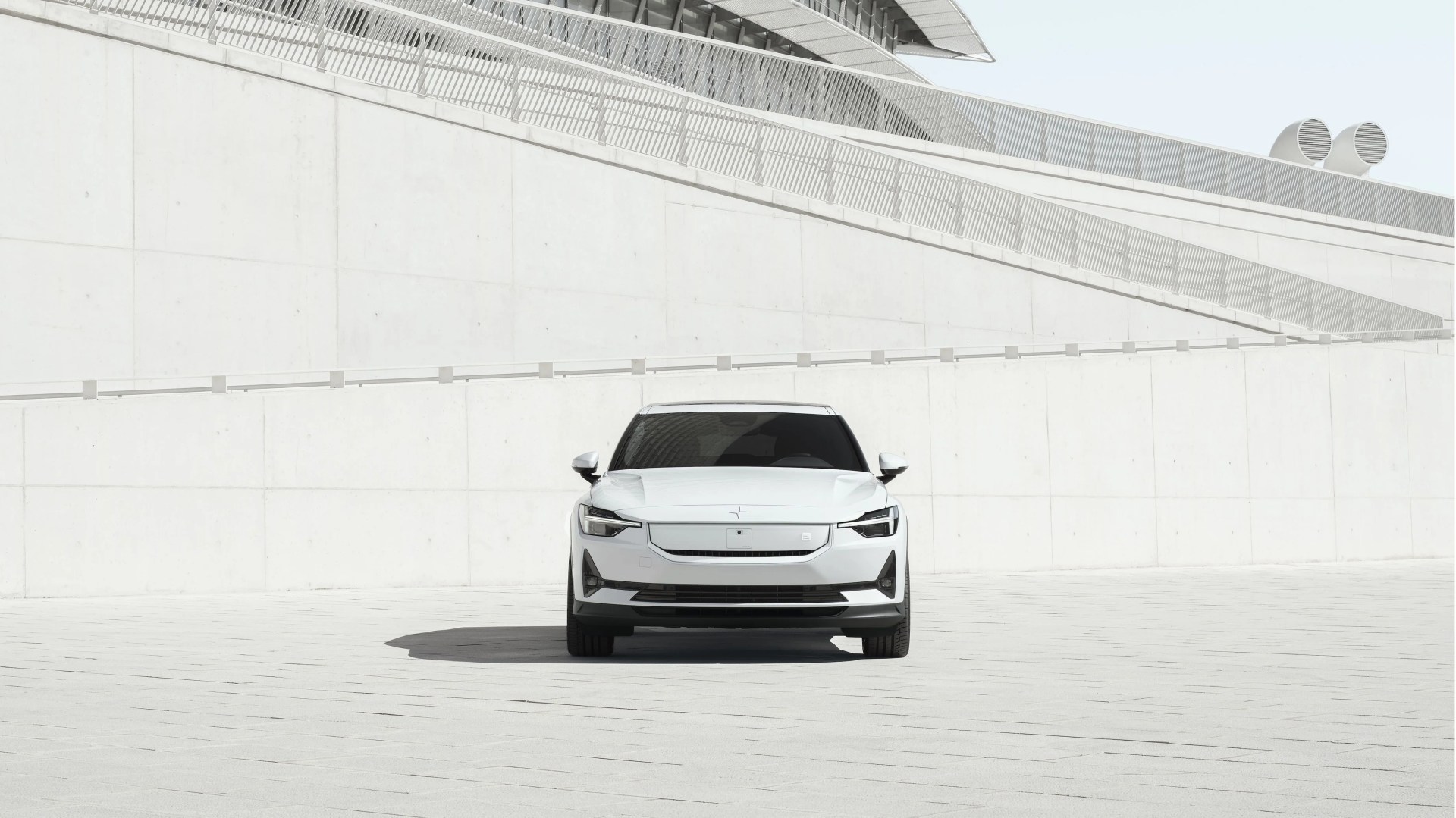 polestar 2 in front of a white wall