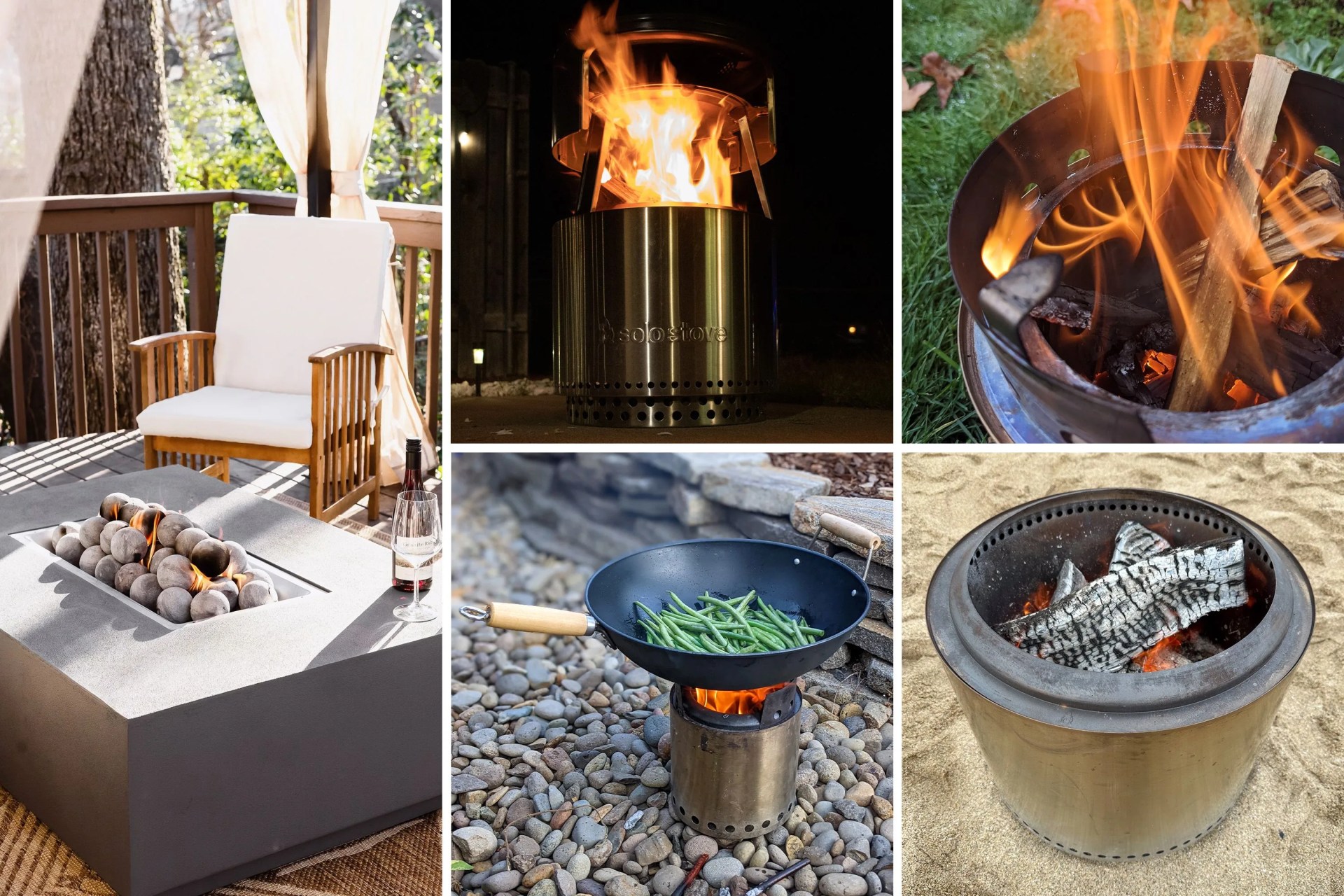 collage of fire pits