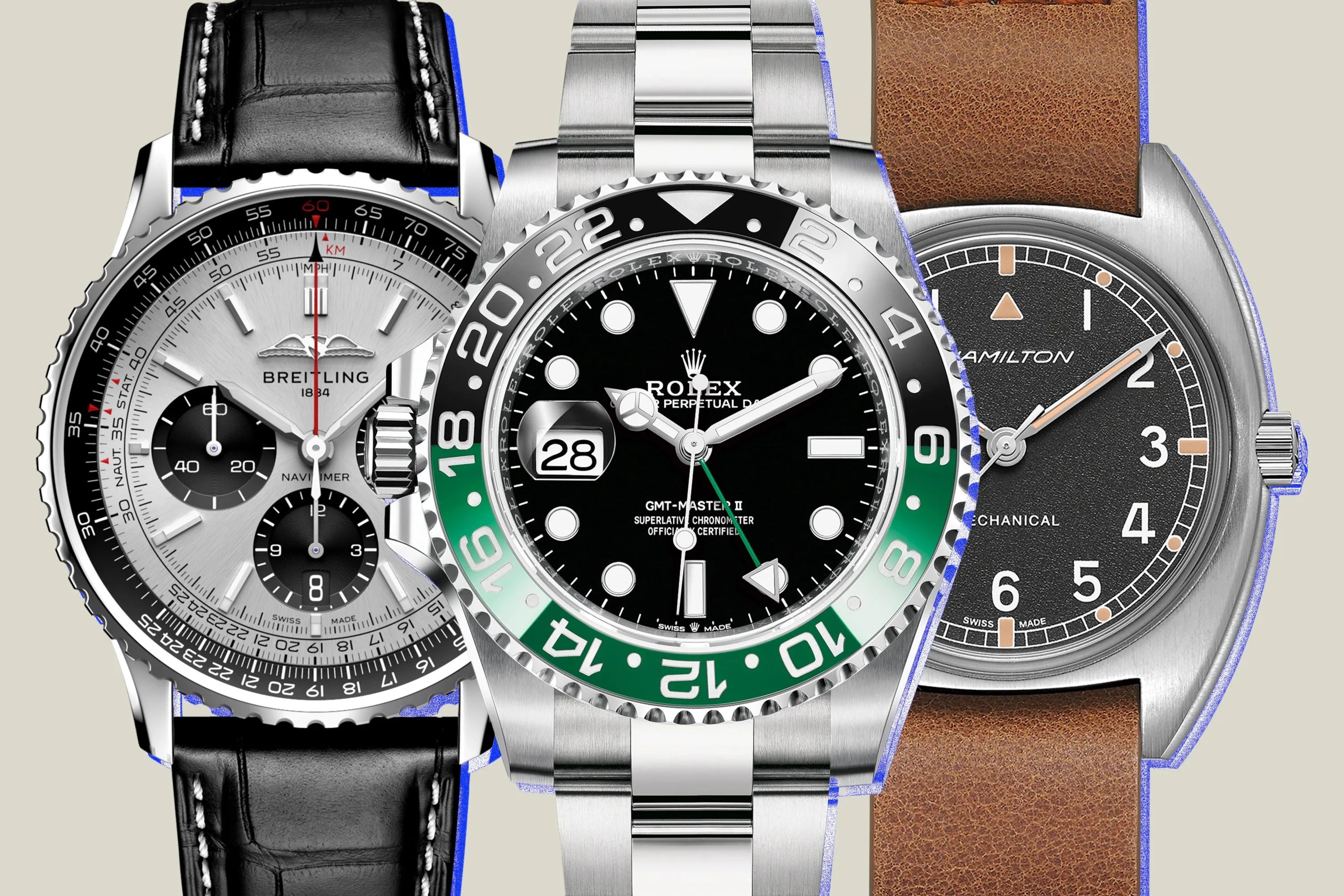 collage of three watches