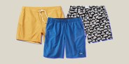 three pairs of swim trunks